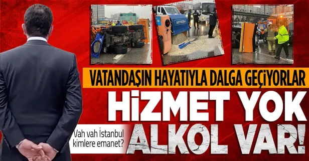 CHP'li İBB'ye ait kar küreme aracının yapığı kazadan skandal çıktı! Aracın şoförü zil zurna sarhoş