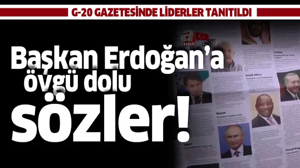 G-20 gazetesinde liderler tanıtıldı! BaÅkan ErdoÄan'a övgü dolu sözler ile ilgili görsel sonucu