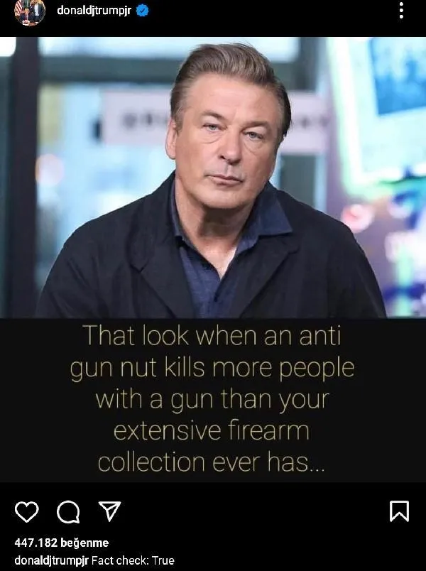 Korkunç kaza sonrası Trump'ın oğlundan flaş hamle! Alec Baldwin’in olayıyla ilgili tişörtleri satmaya başladı-3