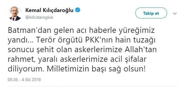 Kemal Kılıçdaroğlu şehitlere rahmet dilemesi sosyal medyada tepki gördü!-1
