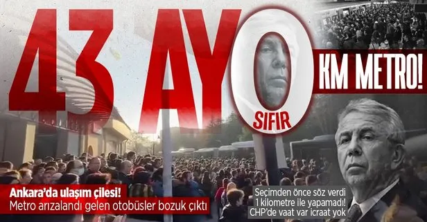 Ankara’da ulaşım çileye döndü! CHP’li Mansur Yavaş’ın beceriksizliği: Metro arızası sonrası gelen otobüsler de bozuk çıktı