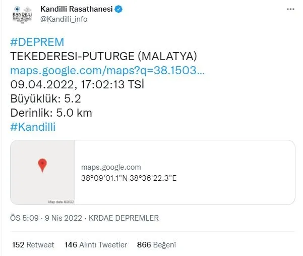 Son dakika: Malatya Pütürge'de 5.2'lik şiddetli deprem! Açıklamalar peş peşe geldi | AFAD, Kandilli son depremler listesi-6