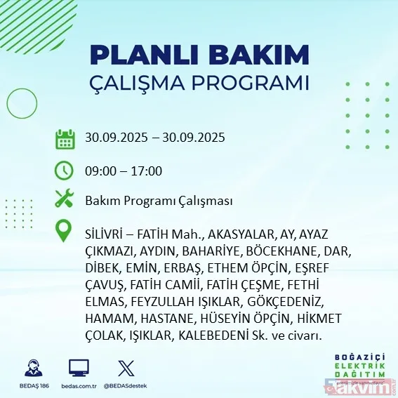 İstanbul’un 23 ilçesinde elektrikler kesilecek! 30 Eylül 2025 BEDAŞ kesinti listesi - 21