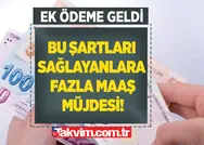 Bu şartları sağlayanlara fazla maaş müjdesi! Maaşlarına ek ödeme almak isteyenlere ödenecek!