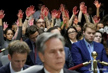 ABD senatosu'nda Blinken'e "kanlı" protesto! "İsrail'in döktüğü kan ellerinizde"