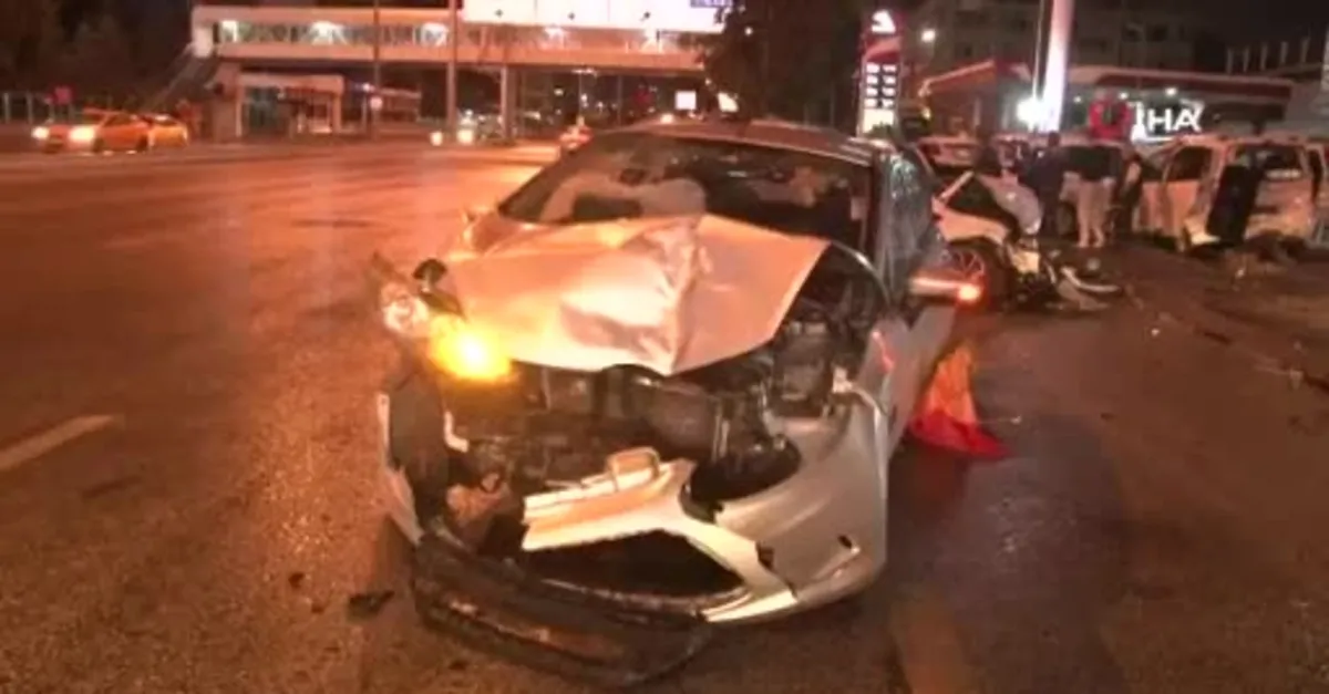 Ankara’da zincirleme trafik kazası! 7 araç birbirini girdi