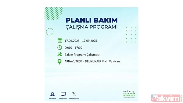 17 Eylül 2025 elektrik kesintisi bildirimi: İstanbul'da elektrik kesintisi olacak ilçeler hangileri? BEDAŞ mahalle mahalle listeledi - 24