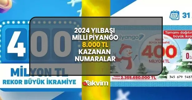 Milli Piyango yılbaşı çekilişi 8.000 TL kazanan numaralar hangileri 2024? Milli Piyango sonuçları bilet sorgulama ekranı: millipiyangoonline.com