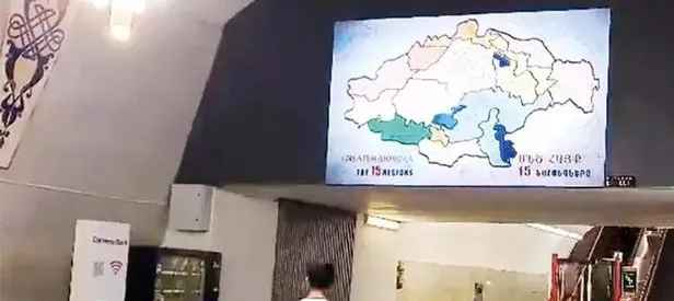 Erivan metrosunda skandal harita!