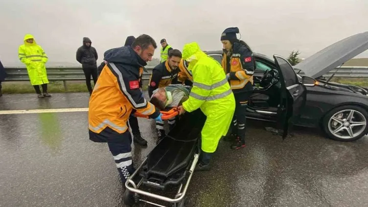 Kuzey Marmara Otoyolu’nda feci kaza! TIR otomobile çarptı: 2’si ağır 3 yaralı