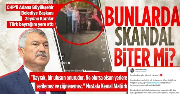 CHP usulü Cumhuriyet Bayramı kutlaması: Zeydan Karalar Türk bayrağını yere fırlattı