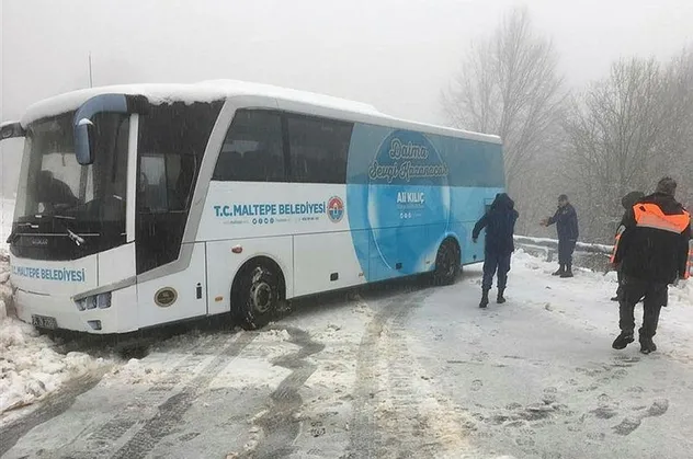 İstanbul'un yanıbaşı... Karda mahsur kaldılar