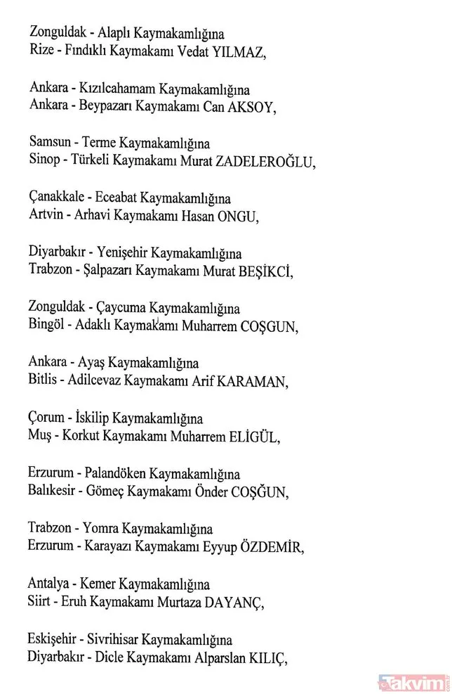 Son dakika haberi: 8 AÄustos Atama Kararları Resmi Gazete´de | Kaymakam atamaları tam liste