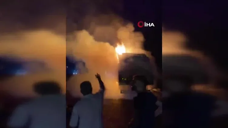 Bursa’da arı yüklü kamyon alev alev yandı