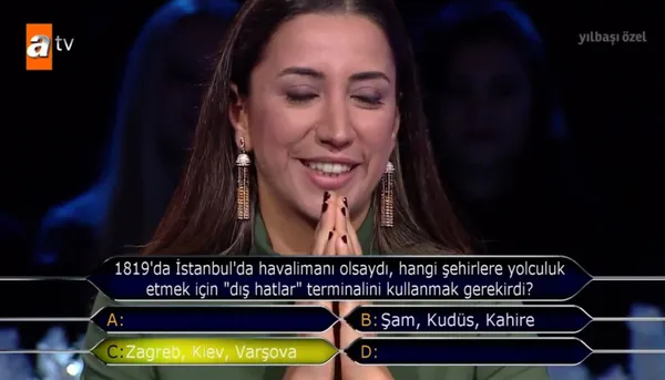 Kim Milyoner Olmak İster 798. yılbaşı özel bölümünde Çağla Büyükakçay'a sorulan soru geceye damga vurdu!-3