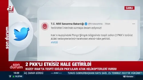 MSB: 2 terörist etkisiz hale getirildi!