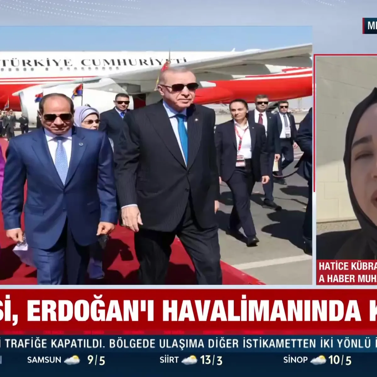 Sisi Başkan Erdoğan’ı havalimanında karşıladı