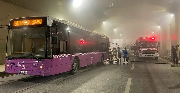 Taksim’de İETT otobüsü yandı! Yol trafiğe kapandı