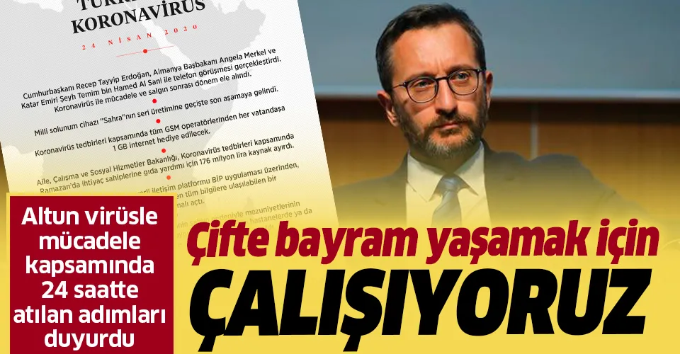 İletişim Başkanı Fahrettin Altun koronavirüsle mücadele kapsamında 24 Nisan'da atılan adımları duyurdu