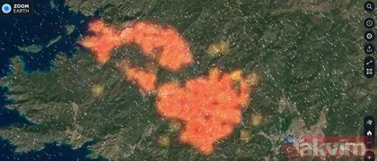 SON DAKİKA: Muğla Marmaris’teki orman yangını uydudan görüntülendi