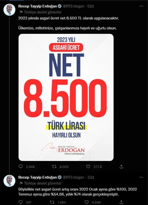 Başkan Erdoğan Külliye'de açıkladı: 2023 yılında asgari ücret 8 bin 506 lira oldu!-8