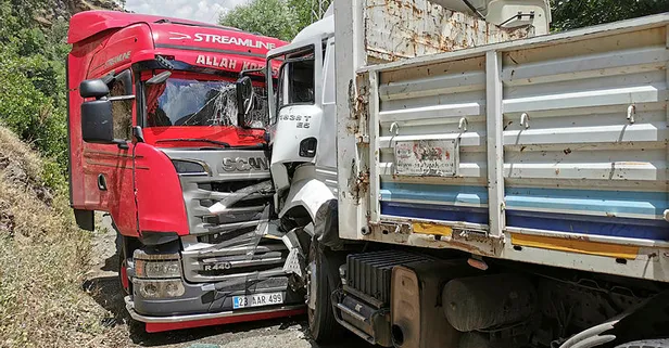 Tunceli'de iki TIR kafa kafaya çarpıştı