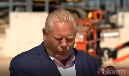 Ontario eyaleti Başbakanı Doug Ford canlı yayında arı yuttu!  Şu an karnımda vızıldıyor deyip su içti