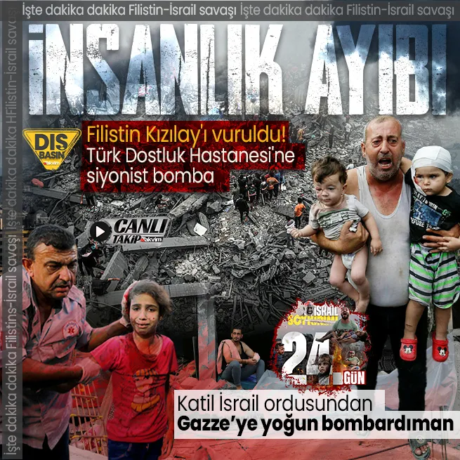 CANLI TAKİP | İşgalci İsrail Gazzeye 24 gündür ölüm yağdırıyor! Havadan karadan denizden her yerden bombalıyor