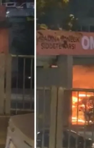 Esenler'de servis aracı alev alev yandı!