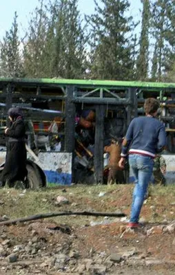 Suriye'de tahliye otobüsüne saldırı