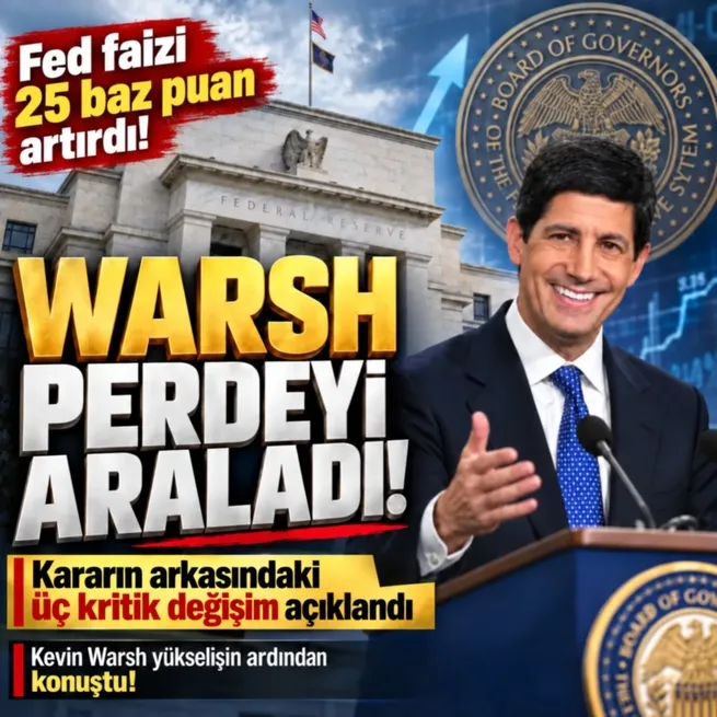 Fed faizi artırdı! Kevin Warsh, güçlü ekonomi, yüksek enflasyon ve jeopolitik gelişmeleri anlattı