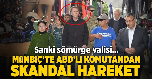 ABD'li komutanlar Münbiç'te çarşı turunda