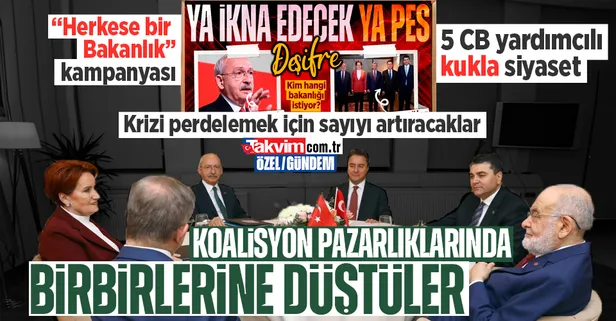 6'lı masa koalisyon pazarlıklarında birbirine düştü! Krizi perdelemek için Bakanlıkları artıracaklar: 5 CB yardımcılı kukla siyaset formülü