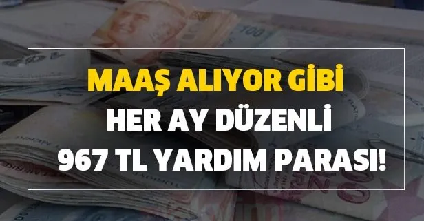 Maaş alıyor gibi her ay düzenli 967 TL yardım parası!
