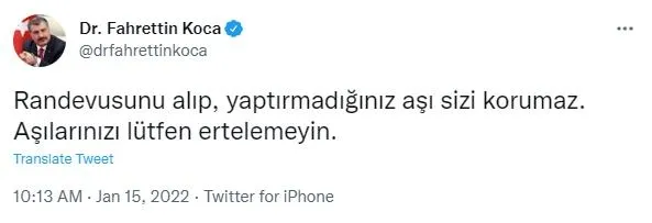 Sağlık Bakanı Fahrettin Koca'dan son dakika aşı randevusu uyarısı-2