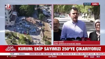 Bakan Kurum 6.1'lik depremin merkez üssü Sındırgı'da