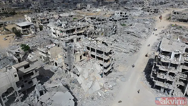 Ateşkesin ardından yıkım havadan görüntülendi! İşte Han Yunus'un son hali... - 6