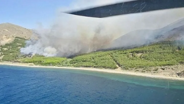 Çanakkale Gökçeada'da orman yangını! Havadan ve karadan müdahale ediliyor