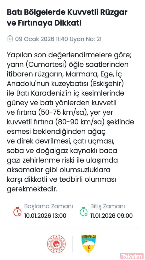 Meteoroloji’den 27 ile sarı kod uyarısı: Hafta sonu kar yağacak mı? Sert fırtına ve sağanak o bölgede etkili olacak - 10