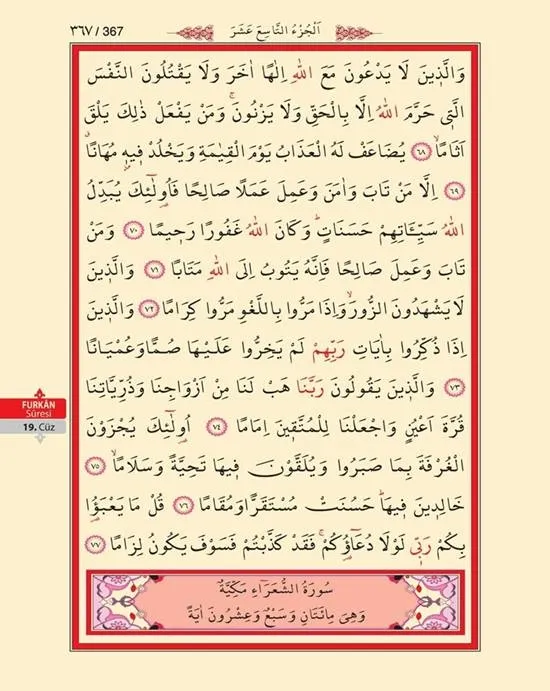 Furkan Suresi - Furkan Suresi 74. Ayet - Furkân Suresi Anlamı, Tefsiri, Türkçe ve Arapça Okunuşu - Furkân Suresi Dinle Oku-10