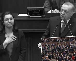 Kürsüyü şehit kızına bıraktı! AK Parti grubu ayakta alkışladı