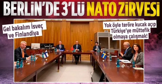 Son dakika: Berlin’de 3’lü zirve! Türkiye, İsveç ve Finlandiya ile NATO üyelik sürecini görüştü