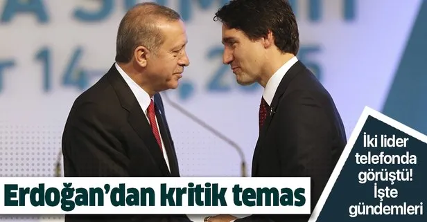 Son dakika: Başkan Erdoğan, Kanada Başbakanı Trudeau ile görüştü
