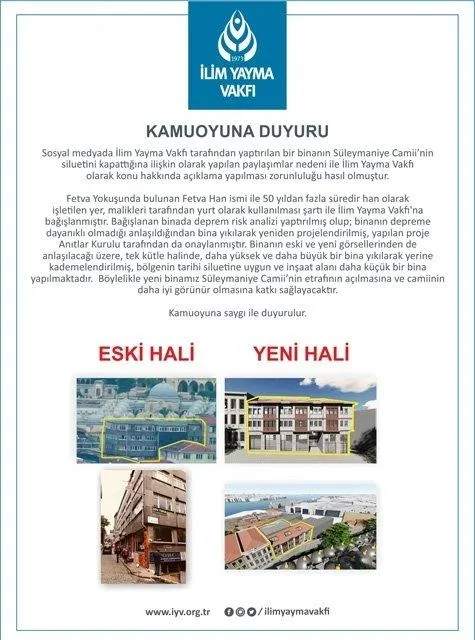 ilim-yayma-vakfi-yaptirilan-bir-binanin-suleymaniye-camiinin-siluetini-kapattigina-iliskin-iddialara-yanit-ver-1643854495486.jpeg İlim Yayma Vakfı yaptırılan bir binanın Süleymaniye Camii'nin siluetini kapattığına ilişkin iddialara yanıt verdi-1