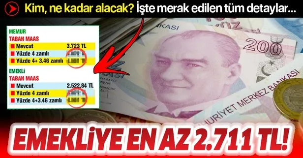 Emekliye en az 2.711 TL