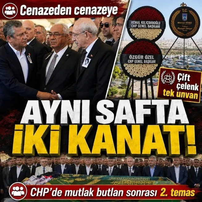 CHPde mutlak butlan sonrası ikinci buluşma: Kemal Kılıçdaroğlu ve Özgür Özel Olcay Baykalın cenazesinde tokalaştı