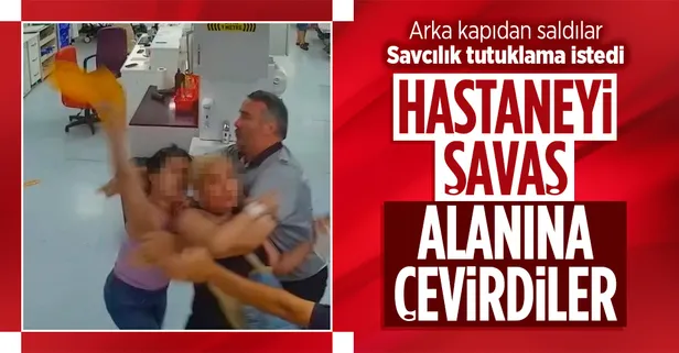 Anne ve kızı hastaneyi savaş alanına çevirdi: Güvenlik kamerası anbean kayıt altına aldı