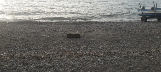 İçi mühimmat dolu sandık kıyıya vurdu