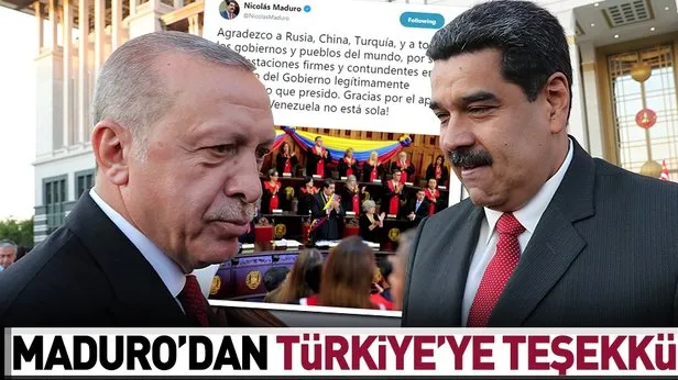 Maduro dan Türkiye Rusya ve Çin e teşekkür