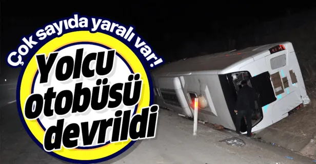 Osmaniye’de yolcu otobüsü devrildi: Çok sayıda yaralı var